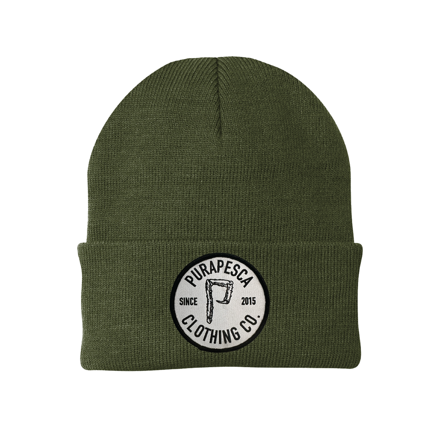 Crab Hook Green Beanie